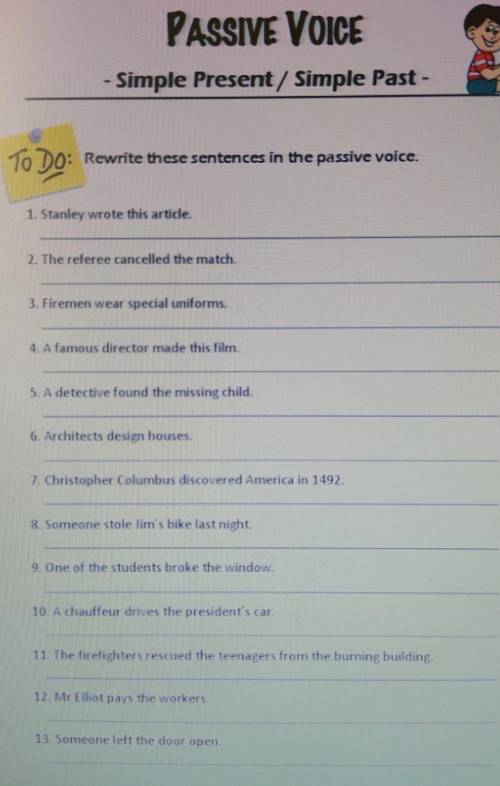 Passive Voice Simple present/Simple past​