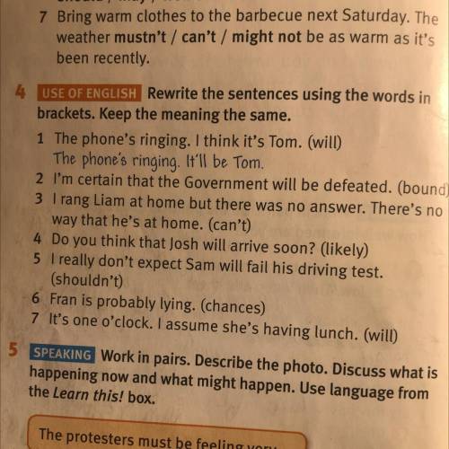 Английский,8 класс,S.B 38 страница,4 упражнение: rewrite the sentences using the words in brackets.k