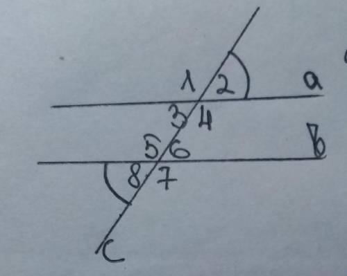 Дано: угол 2=углу 8Доказать: a параллельна b