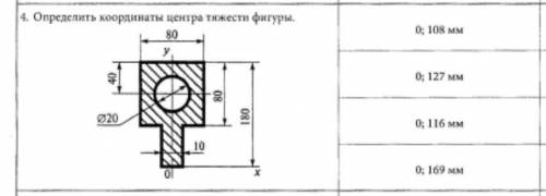 Определить координаты Центр тяжести фигуры.​