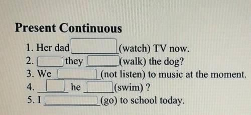 Поставьте слова Present Continuous в правильную форму​