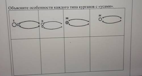 Объясните особенности каждого типа курганов с «усами». IIIIVoooЕОО