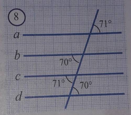 Найдите параллельные прямые на рис.8​