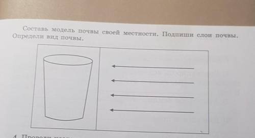 Составь модель почвы своей местности. Подпиши слои почвы.Определи вид почвы. ​