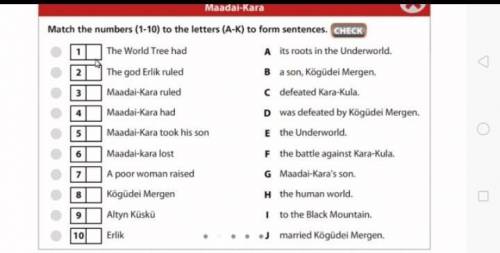 Match the number (1-10) to the letters (A-K) to from sentence. CHECKHelp даю