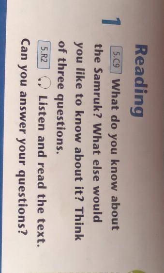 5.09 1ReadingWhat do you know aboutthe Samruk? What else wouldyou like to know about it? Thinkof thr