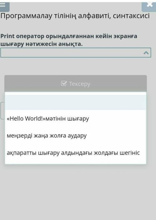 Программалау тілінің алфавиті, синтаксис