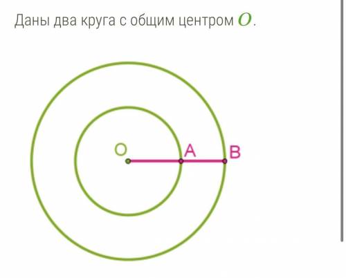 Площадь меньшего круга равна 108см2. Отрезок = 6 см. Значение числа π≈3. Определи площадь большего к