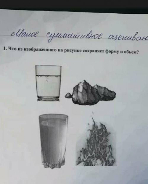 8 класс: Что изображенного на рисунке сохраняет форму и обьем?