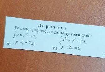 математика 9 класс задание а) и б)Графическая система уравнений