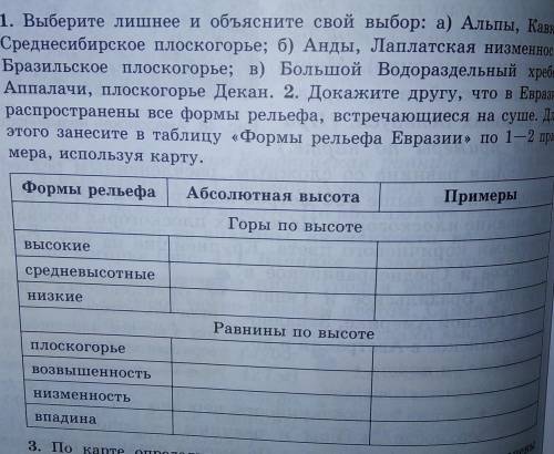 Равнины по высоте-плоскогорье-возвышенность-низменность-впадинаТАБЛИЦА СОС ​