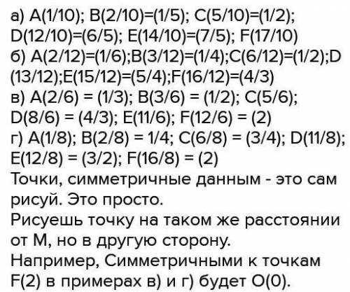 Определи координаты соответствующих точек и запиши их в порядке возрастания ​