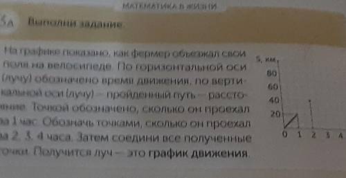 S, KA 60ЗА Выполни заданиеНа графике показано, как фермер обезнал своиполя на велосипеде. По горизон