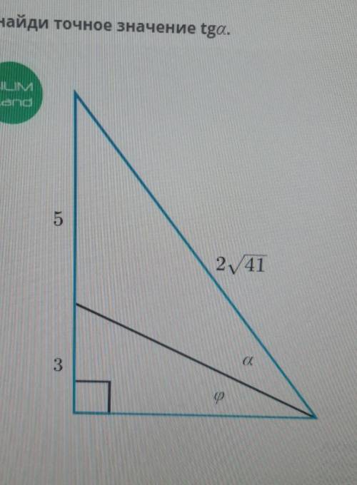 мне Используя данные рисунка, найди точное значение tgа.​