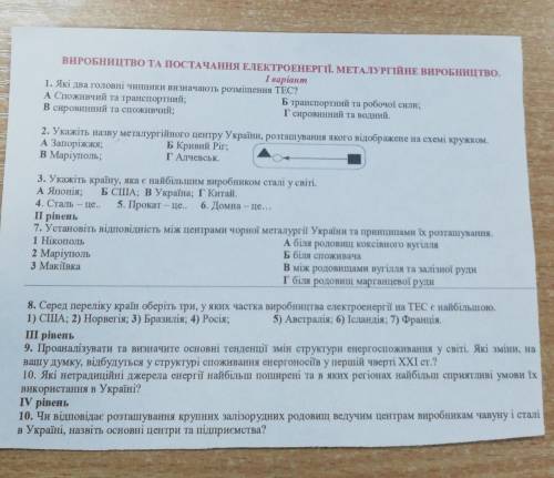 Виробництво та постачання електроенергії. Металургійне виробництво.​