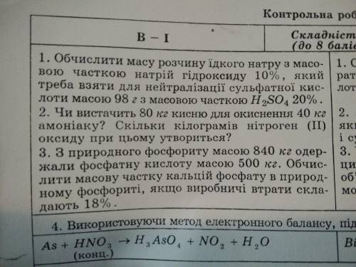 с контрольной с химии