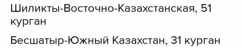 Распредели особенности в состояниях археологическими памятниками шиликты и тасмола