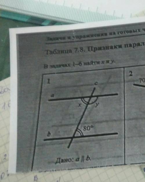 Заличи и упражнения на готовых чертеса Таблица 7.8. Признаки параллельности прямыхВ задачах 1-б на е