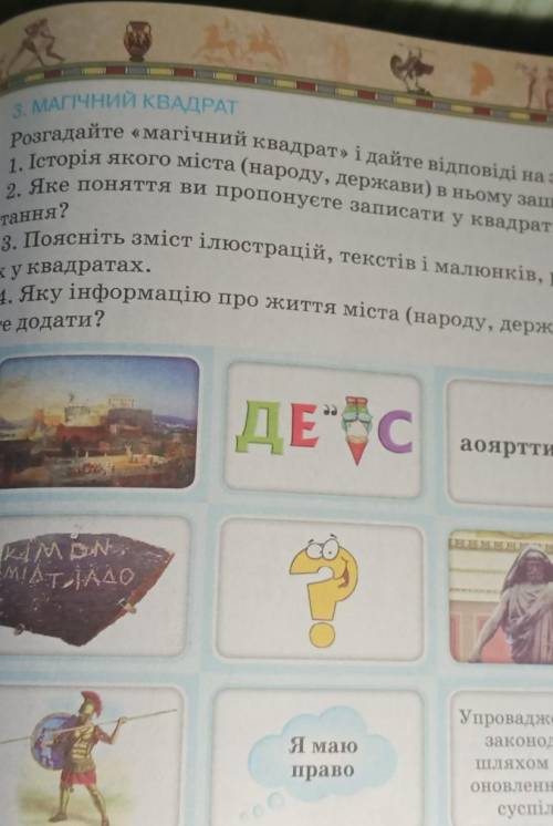 Історія якого міста (народу, держави) в ньому зашифрована? 2. Яке поняття ви пропонуєте записати у к