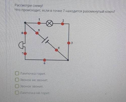 РАССМОТРИ РИСУНОК!Лампочка горитЗвонок не звонитЗвонок звонитЛампочка не горит​