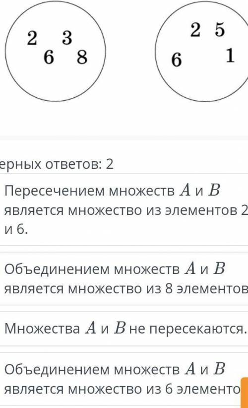 Рассмотри диграммы множеств. выбери истинные высказывания