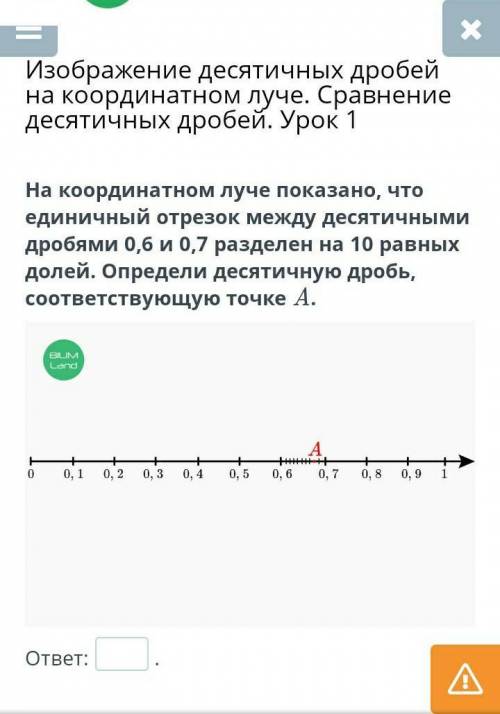 ￼ Главная  Расписание  Изображение десятичных дробей на координатном луче. Сравнение десятичных дроб