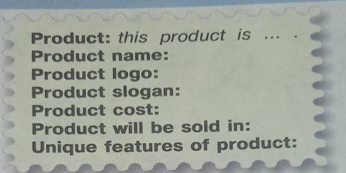 1 Work in a group of 4. You are going to design an advert fora new product. Complete theplanning.​