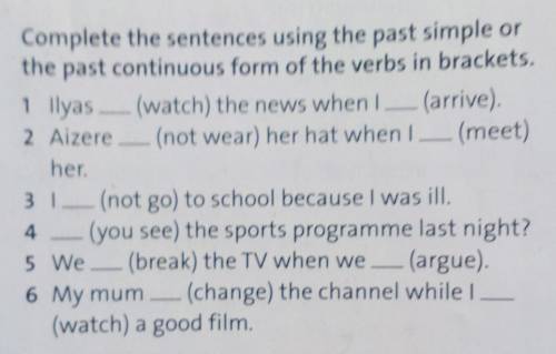 Complete the sentences using the past simple or the past continuous form of the verbs in brackeds​