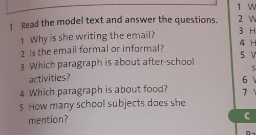 Read the model text and answer the questions