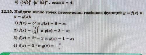 решить 12.15. Найти число точек пересечения графиков функций y=f(x) и y=g(x):​