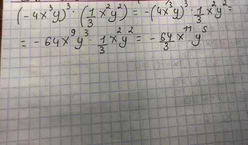 (-4x³y)³*(1/3x²y²) решите одночлен​