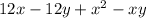 12x - 12y + x { }^{2} - xy