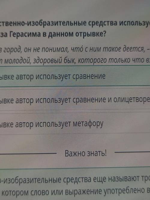 Какие художественно-изобразительные средства использует автор для создания образа Герасима в данном