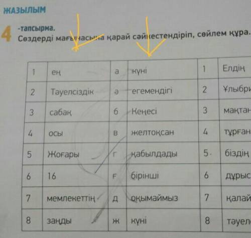 Только те на которые я стрелкой покозала каз яз 5 класс е кто нибудь