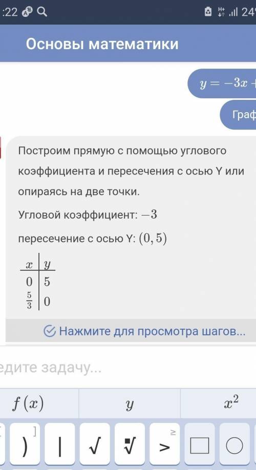 График функции y= -3x+5Алгебра 7 класс​