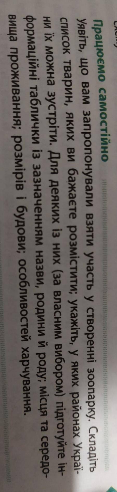 Уявіть що вам запропонували взяти участь у створенні зоопарку​