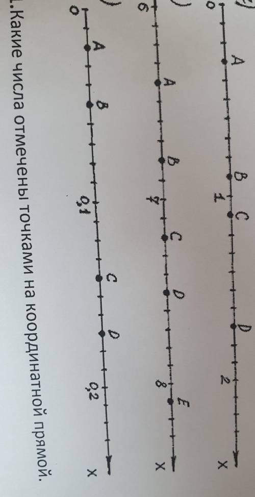 А) ABо1X5)BE8Х8)8-49122х1.Какие числа отмечены точками на координатной прямой.​