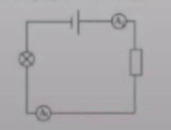 решить физика 8 класс. Одинаковы ли показания амперметра A1 и A2 в цепи, схема которой приведена на