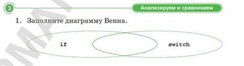 Заполните диаграмму Венна if switch​