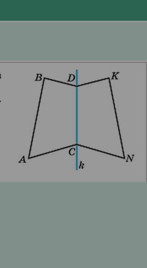 Прямая к — ось симметрии многоугольника ABDKNC. Назовите: а) вершину многоугольника, симметричную ве