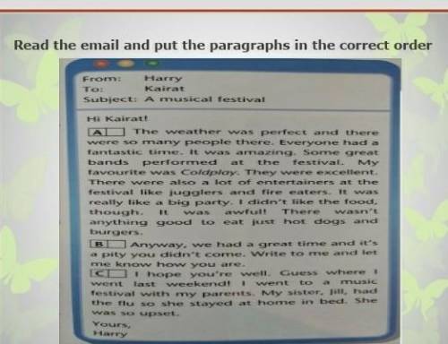 Перевод:Прочтите письмо и расставьте абзацы в правильном порядке​
