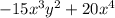 -15x^{3} y^{2} +20x^{4}