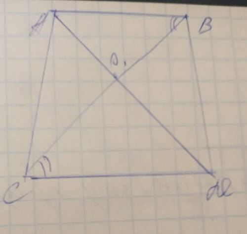 Геометрия. Дано: AB//CD, ABCD-трапеция, диагонали пересекаются в точке O CD=64Доказать:AO*CO=BO*DOНа