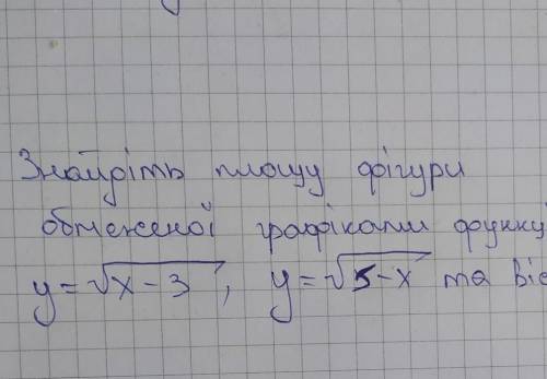 Знайдіть площу фігури обмеженої графіками функцій. До ть, будь ласка​