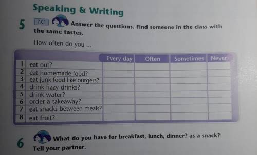 Answer the questions. find someone in the class with the same tastes