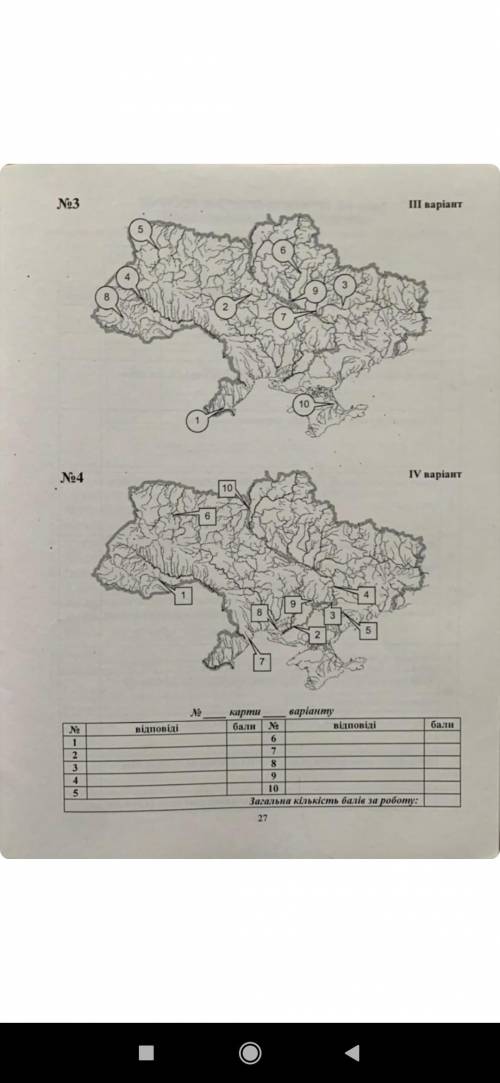 карта речек Украины 4 варианта