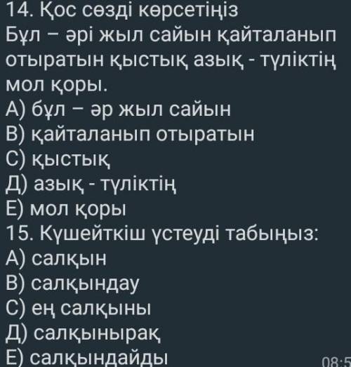 Тест по казахскому языку 8 класс​