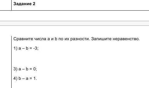 Сравните числа a и b по их разности,запишите неравенство.​