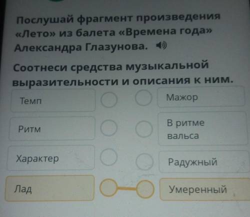 Послушай фрагмент произведения «Лето» из балета «Времена года»Александра Глазунова. 4)Соотнеси средс