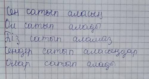 Закончите предложения добавив личное окончание жіттік жалғау